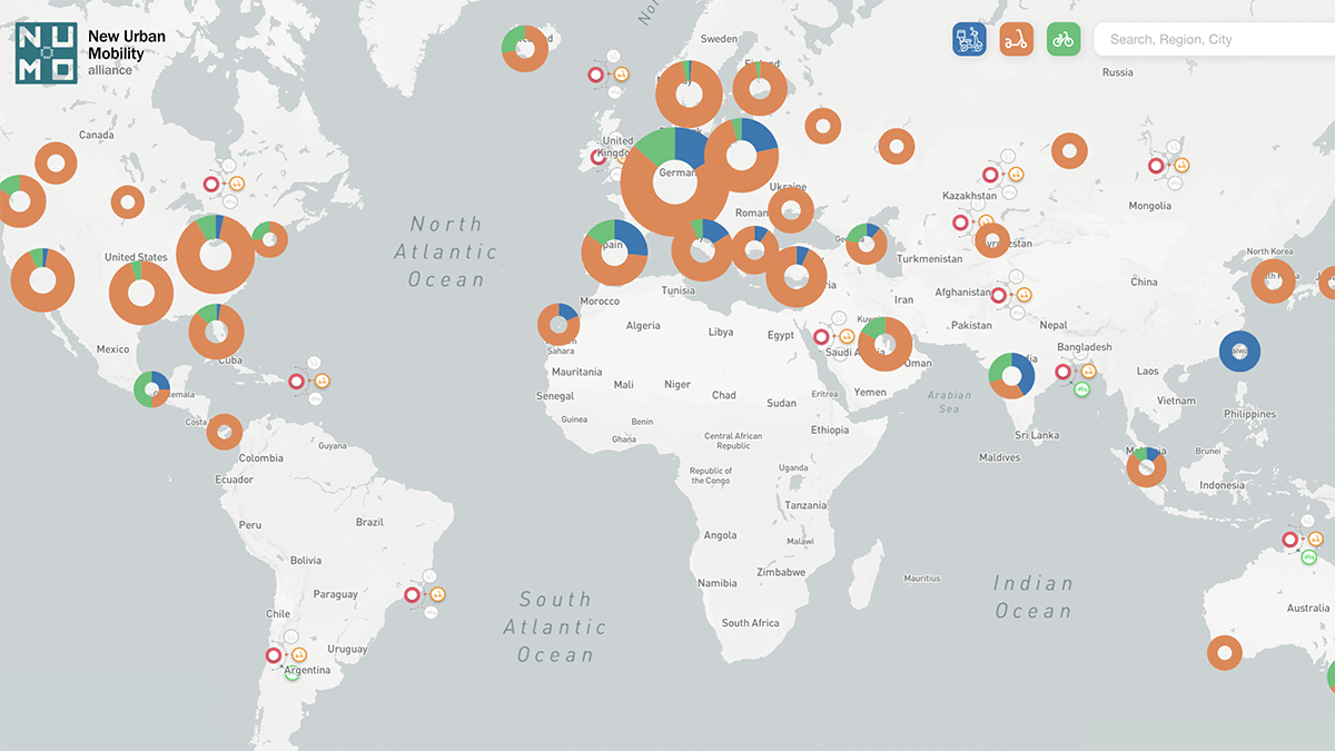The NUMO New Mobility Atlas has been updated to reflect changes to the dockless shared mobility landscape in cities around the world.