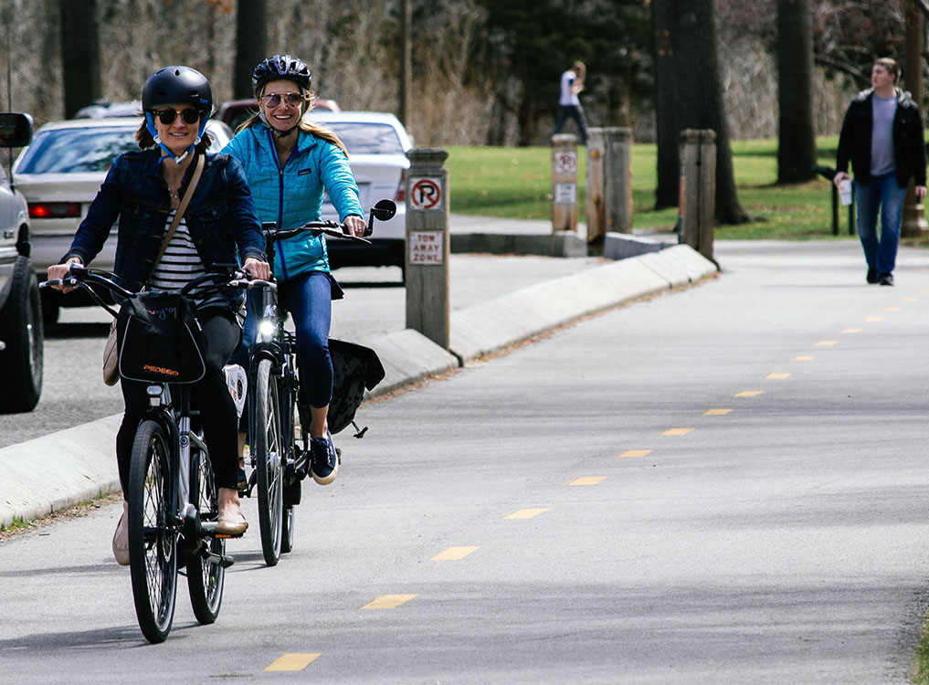 Women on bicycles